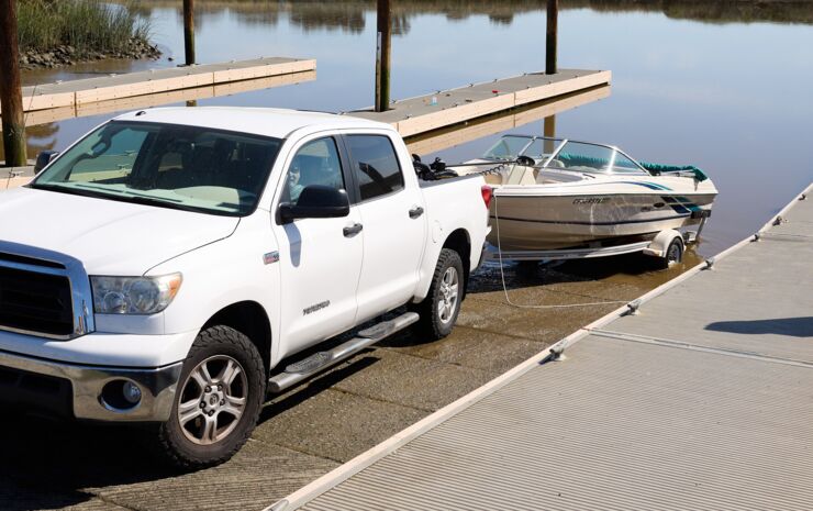 Boat trailer launching