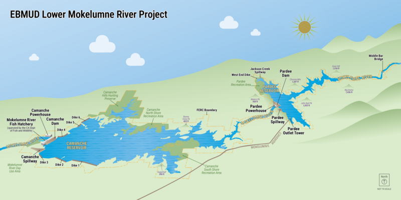 Map of Lower Mokelumne River Project facilities